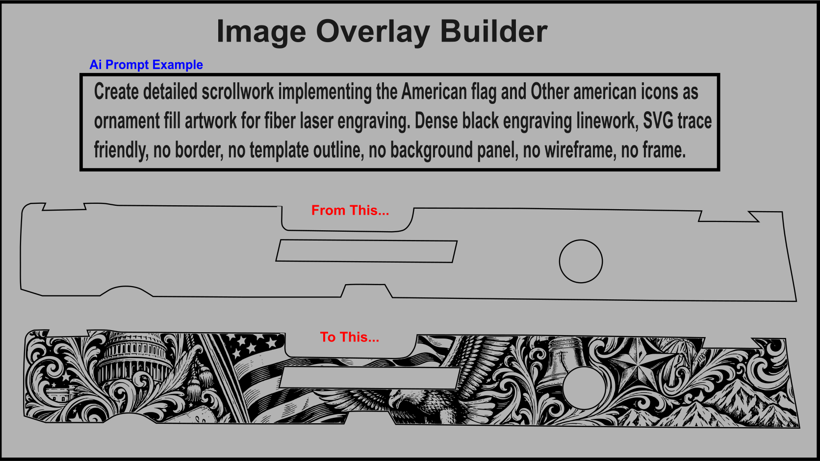 Example of image overlay artwork for a laser engraving template